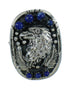 Southwestern Authentic Sterling Silver Lapis Eagle Ring Size 6-1/2 YX81589